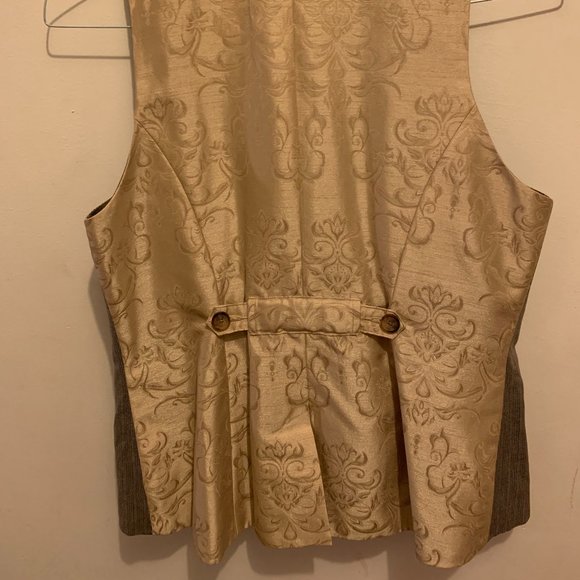 Brown/Mushroom Tweed lined VEST w/silk back (size M) - Picture 4 of 4